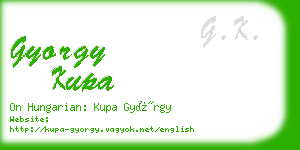 gyorgy kupa business card